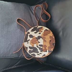 Madewell cowprint circle crossbody